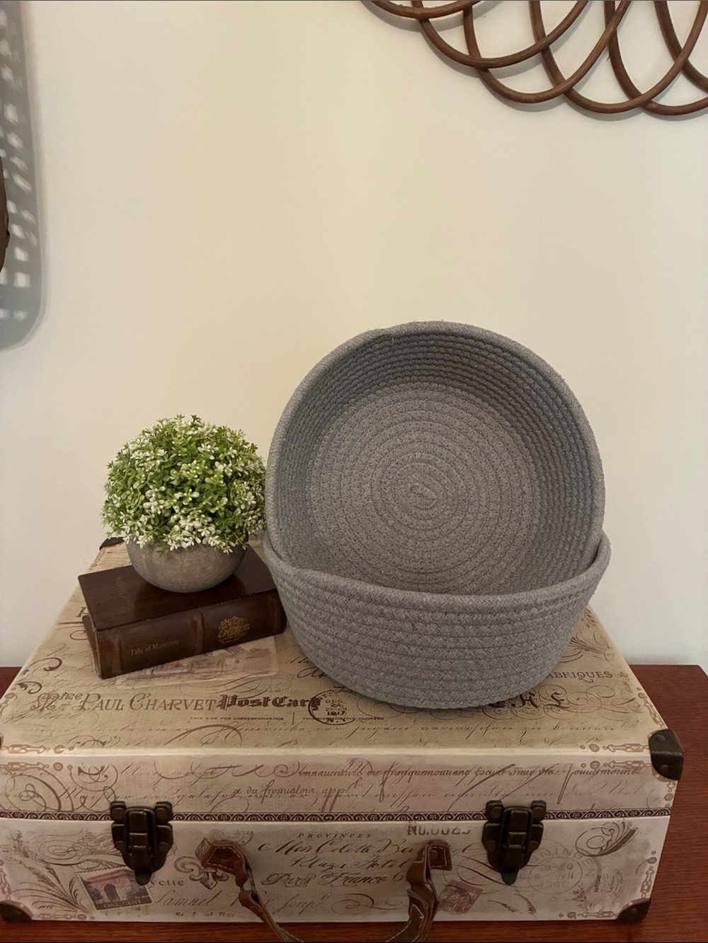 Woven Rope Storage Bowl - Home Accents (Gray)